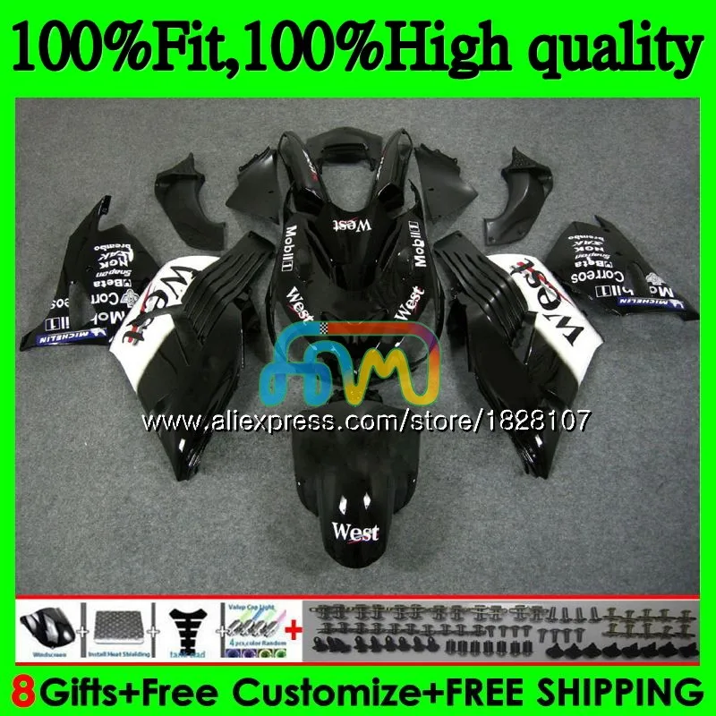 Инъекции для KAWASAKI ZX 14R ZZR1400 ZX-14R 21BS. 24 ZX14R 06 черный Запад 07 08 09 10 11 2006 2007 2008 2009 2010 2011 обтекатель - Цвет: No. 1