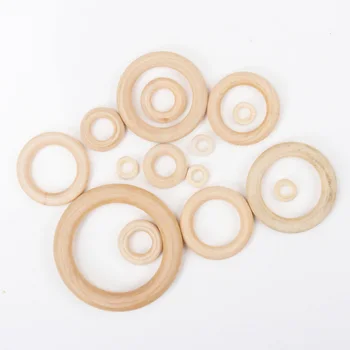 

13 size Fine quality Natural Wood teething beads Wooden Ring Children Kids DIY wooden Crafts Jewelry Making