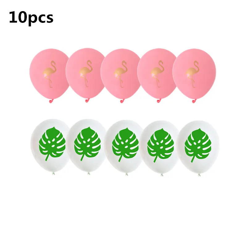 10 шт./лот 10 дюймов розовый Фламинго монстера латексные шары Свадебные душ тропический летний день рождения украшения принадлежности - Цвет: MIX