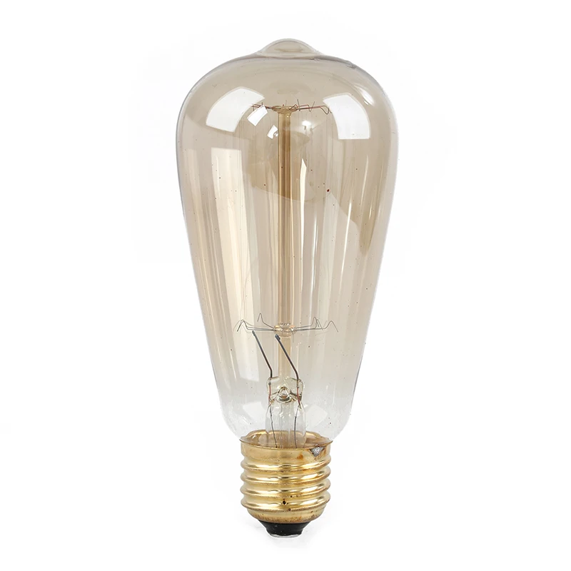 

6x E27 40W Vintage light bulb Retro old fashioned Edison Style Screw ST64 19 anchors Squirrel Cage tungsten filament glass antiq