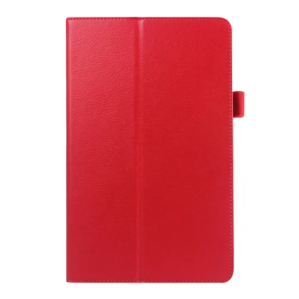 Умный тонкий чехол с текстурой личи для samsung Galaxy Tab E 9," T560 T561 планшет из искусственной кожи защитный чехол с откидной крышкой+ пленка+ ручка - Цвет: red