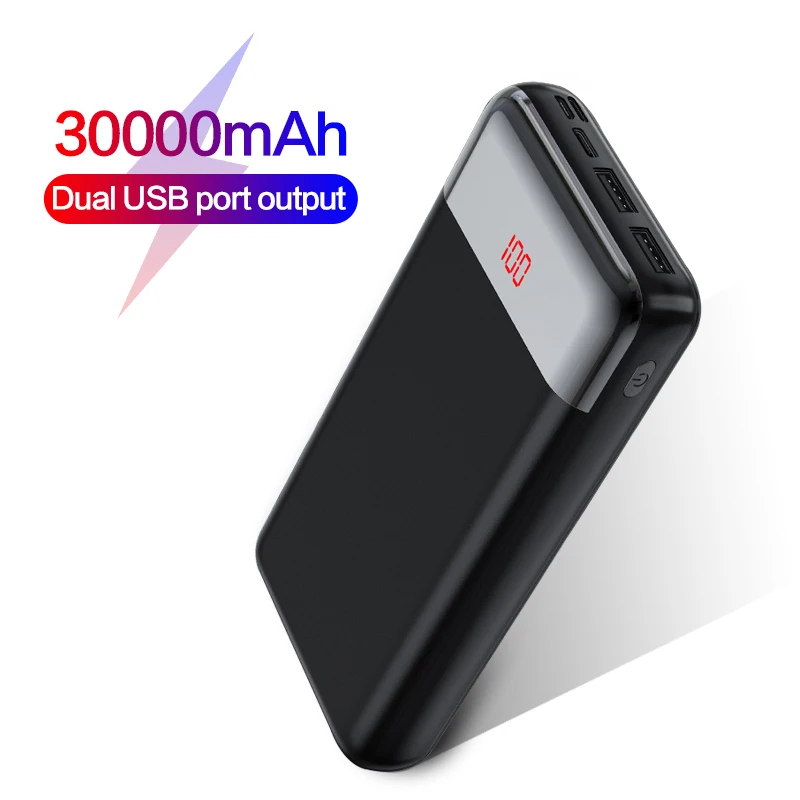 30000mAh Power Bank Portable Charging Poverbank Mobile Phone External Battery Portable Power Powerbank 30000 mAh for Xiaomi Mi