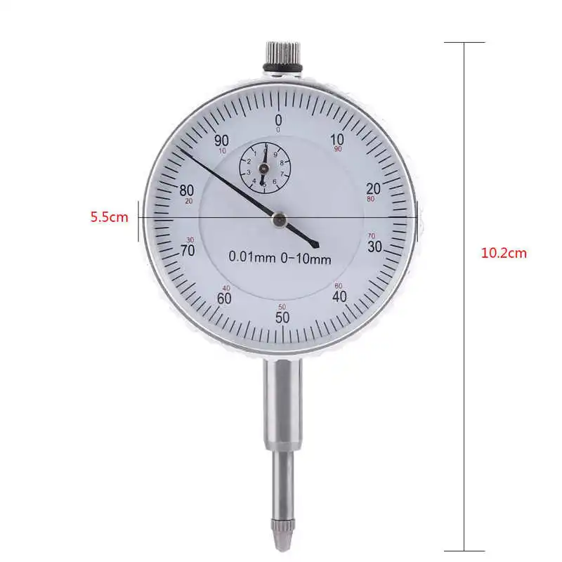 Dial Indicator Gage 0-10MM Outer Measuring 0.01mm Accurate Clock Dial Indicator Gage 0-10MM Outer Measuring 0.01mm Accurate Clock