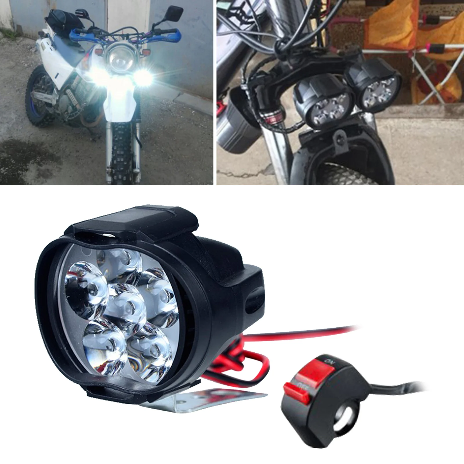 LED Spot Light Off Road Motorcycle Dirt Bike Fog Driving Work Lights Waterproof Headlight