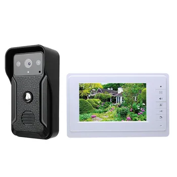 

Mountainone Handfree Video intercoms 4 wires 7" Color TFT Video Doorbell Intercoms 1 IR Camera with Night Vision 1 Monitor