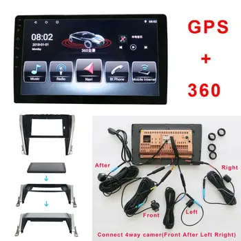 

Android Car Multimedia and 360 degree Bird View Panoramic System for TOYOTA Corolla Camry 2015 GPS BT Radio Wifi 4 way camera
