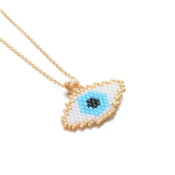 

Beads Handmade Evil Eye Necklace 316L Stainless Steel Pendant Necklaces For Women Men Amulet Protection Jewelry Birthday Gift