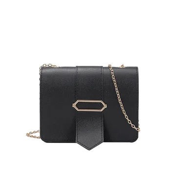 

Fashion Small Bag 2020 Summer Korean New Style Chain Women's Bag Shoulder/Crossbody Bag Belt Buckle Square Sling Bag #15
