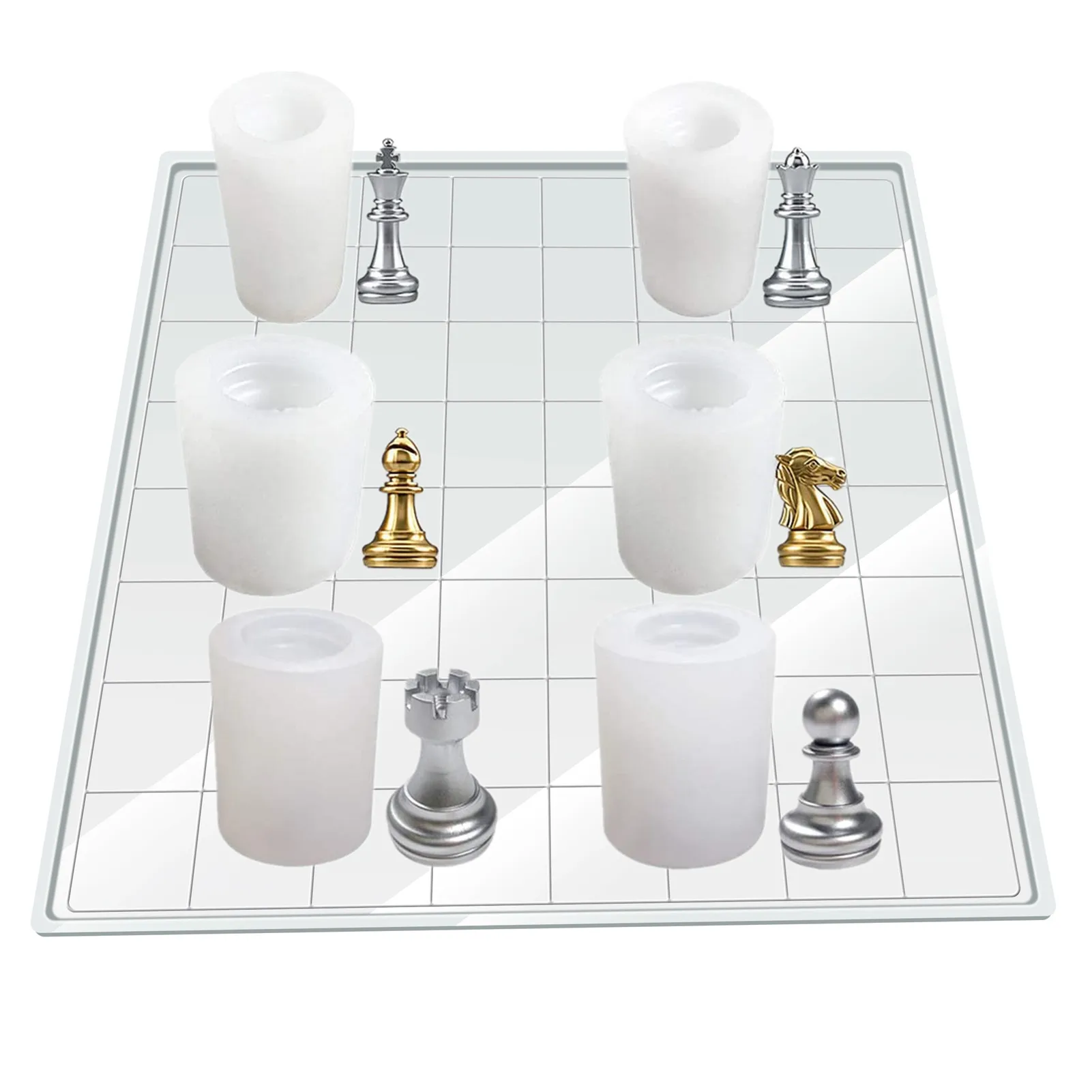 

3D International Chess Silicone Mold Chocolate Candy Cake Cupcake Fondant Decorating Tool Beeswax Candle Mould