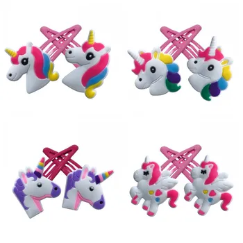 

2pcs/pair Unicorn Little Horse Hair Accessories Hair Clips Hair Bands Cartoon lovely Hairgrips Hairpin Baby Girls Kids Gifts