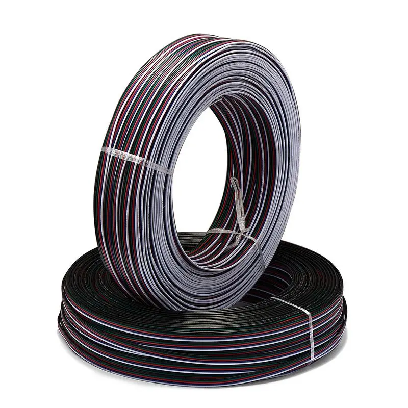 

300m 5 Pin 22AWG 20AWG 18AWG Electric Wire Tinned Copper Wire 3528 5050 RGB LED Strip Extension Cable For SM JST Connector