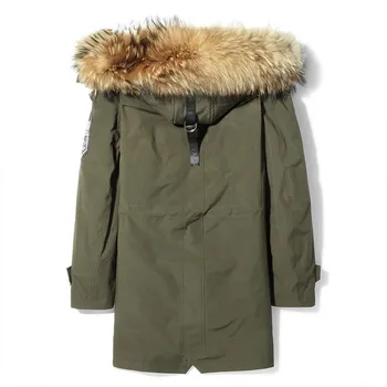 

Natural Fur Coat Winter Jacket Men Rabbit Fur Coats Real Raccoon Fur Collar Parka Men Clothes Warm Overcoat P18001 MY777