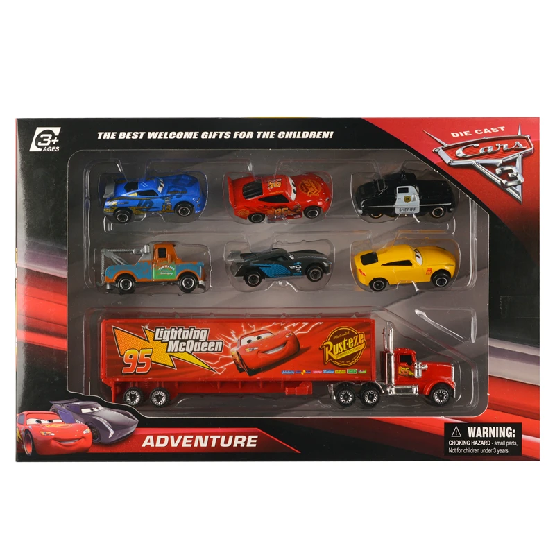 5 видов автомобилей Disney Pixar Cars 3 Lightning McQueen Jackson Storm Mack Uncle Truck набор пластиковых