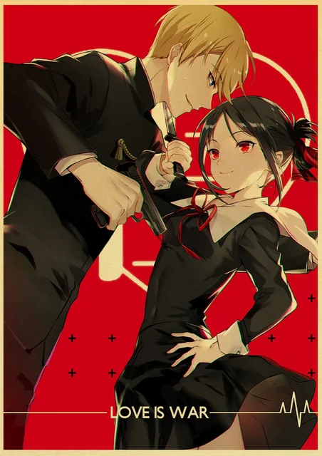 Kaguya-sama wa Kokurasetai：Tensai-tachi no Renai Zunousen：Love is War  Poster - Japan Anime Kraft Paper Vintage Poster Wall Decor