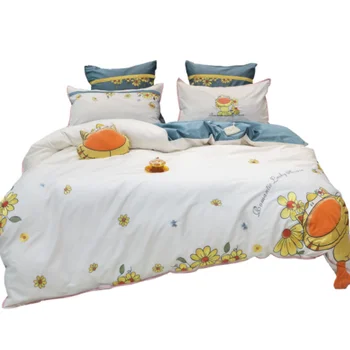 

Home textile small fresh pastoral style flower 60 long-staple cotton four-piece set