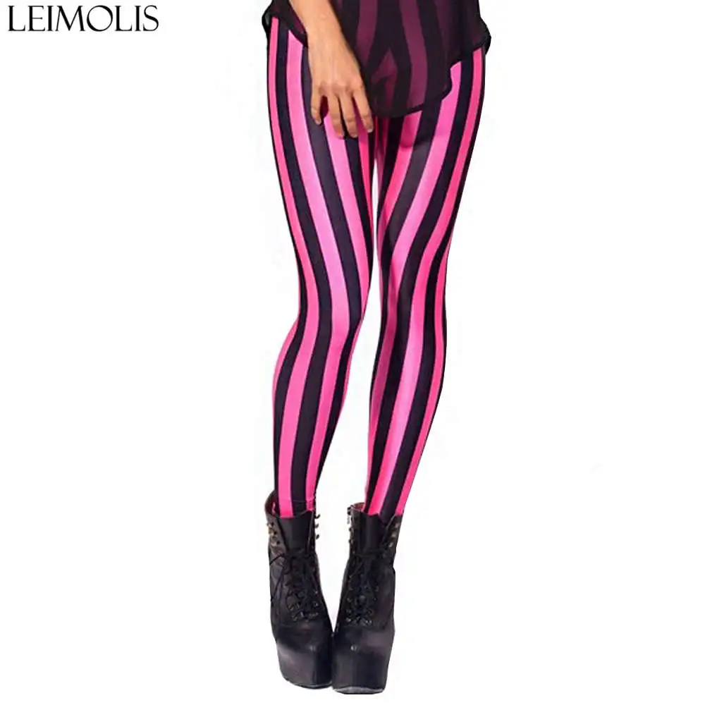 LEIMOLIS, в полоску, белый, черный, красный, розовый, ретро принт, harajuku, сексуальный, плюс размер, высокая талия, пуш-ап, фитнес-Леггинсы женские спортивные штаны - Цвет: 3152