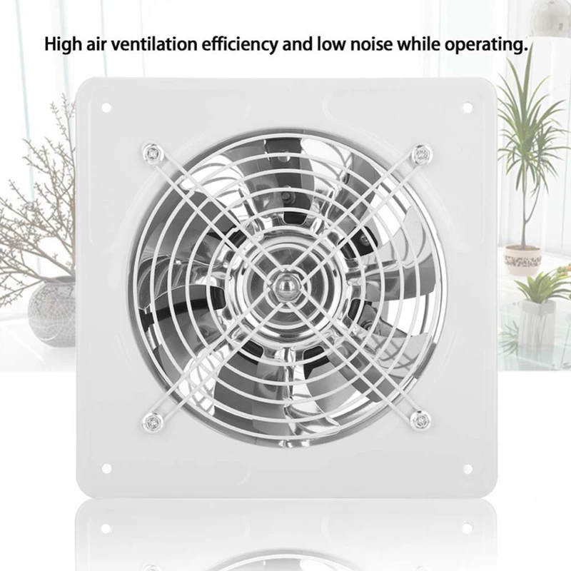 40W 220V Exhaust Fan 6 Inch Exhauster Wall Mounted Low Noise Home Bathroom Kitchen Air Vent Ventilation Extractor(Black) US Plug