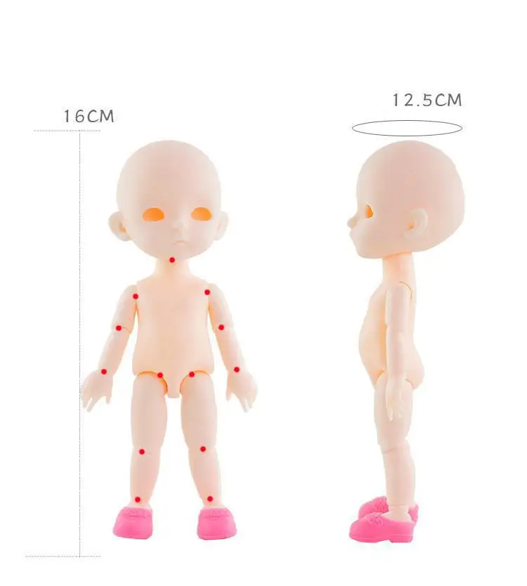 Новые 13 подвижных шарнирных 16 см 1/8 куклы мини BJD детские длинные парик волосы Nake женские тела модные куклы игрушки для девочек AT66