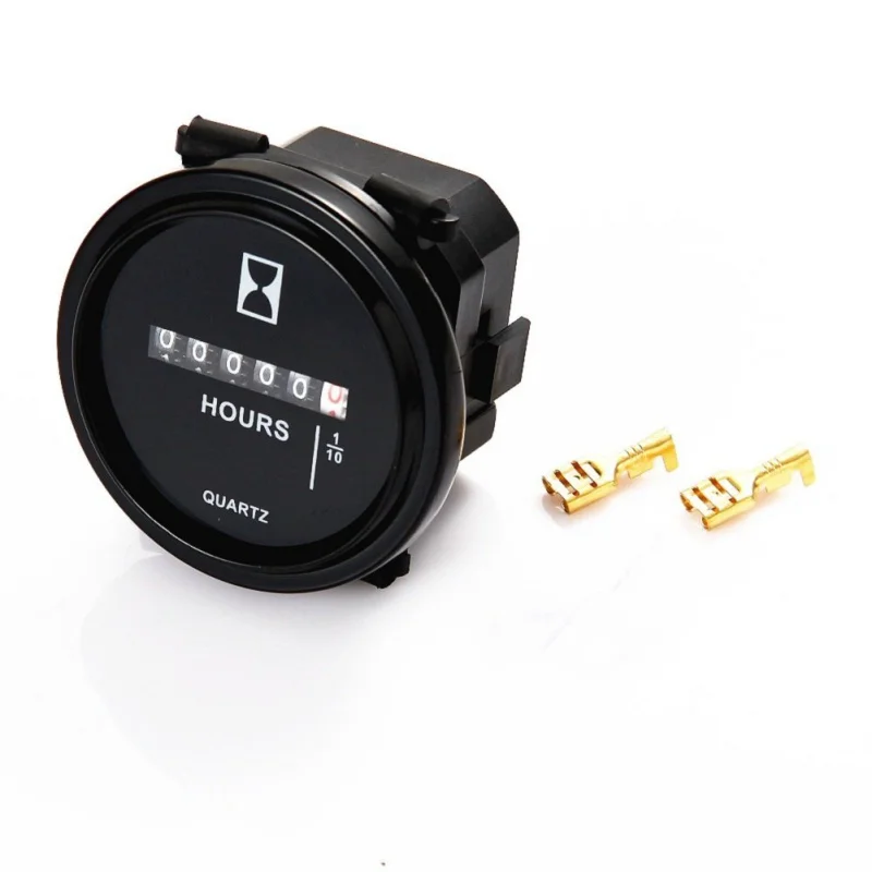 

Round Hour Meter Snap in Quartz Hour Meter Mechanical Timer for Boat Auto ATV UTV Snowmobile Lawn Mower Tractors Vehicle Cars