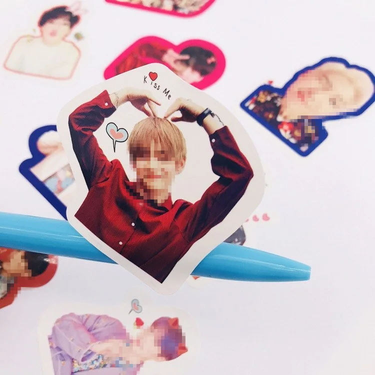 

12 pcs Kawaii Kpop DIY Stickers Bangtan Boys Photo Sticker Decoration for Phone Notebook for KPOP JUNG KOOK V JIMIN Fans Gift