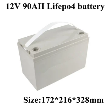 

Lifepo4 Battery 12v 90AH Battery Pack for Golf Cart EV UPS Portable Backup Power Solar System Motorhome+Charger+5A Charger