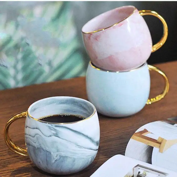 Скандинавская кружка, Мраморная керамика, молочный чай, питьевая чашка, керамическая кружка для завтрака, для домашнего офиса SLC88