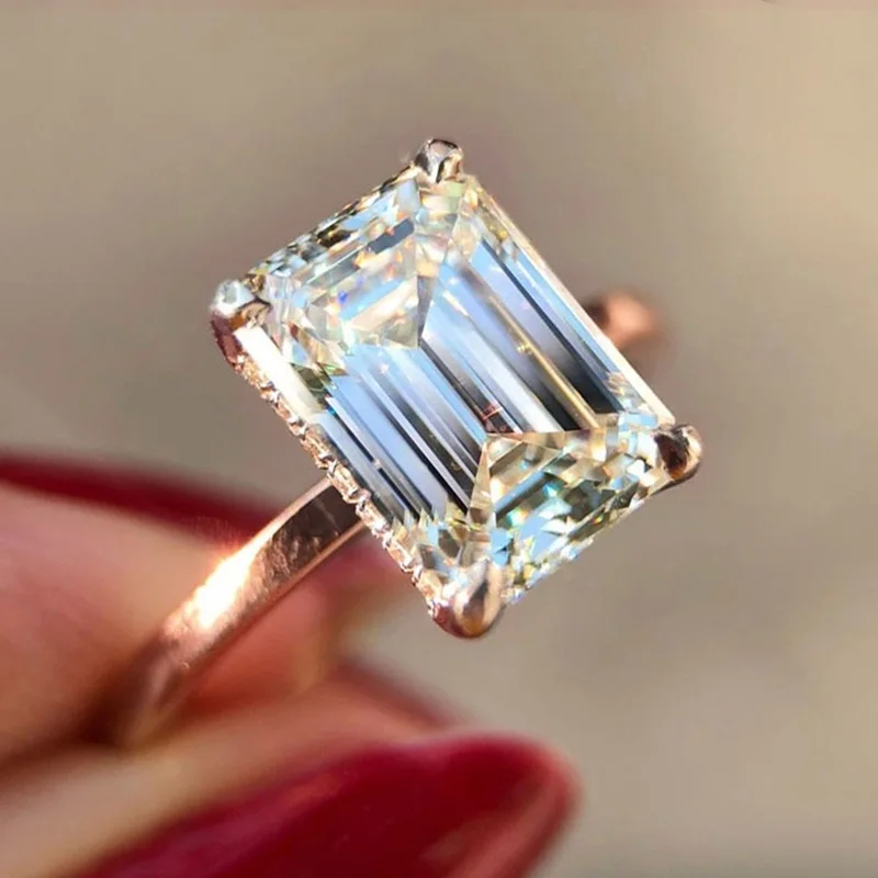 Huitan Engagement Finger Rings Unique Romantic Square Cubic Zircon Prong Setting Wedding Wholesale Lots&ampBulk Fashion Gift | Украшения и