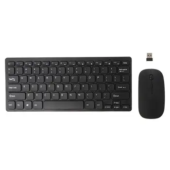 

Wireless 2.4GHz Mini Keyboard Ultra-Thin Mouse Combo Set For Desktops Laptops