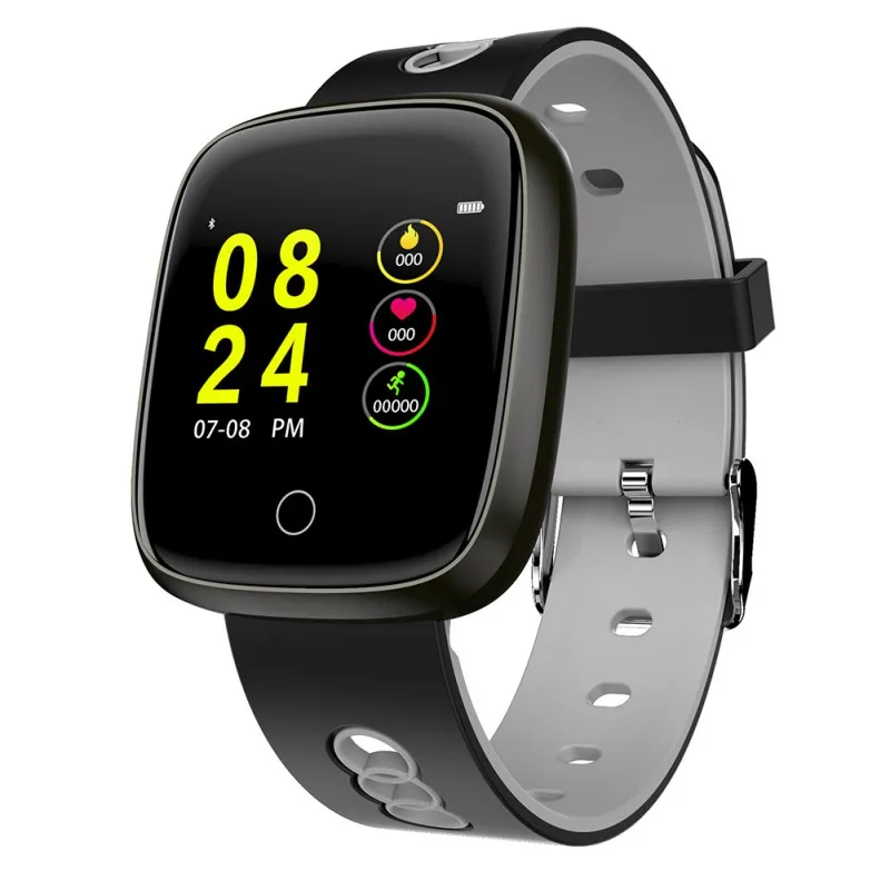 Большой размер экрана полная Презентация Смарт часы цветной экран Smartwatch IP67 Водонепроницаемый Фитнес беговой браслет популярный - Цвет: Золотой