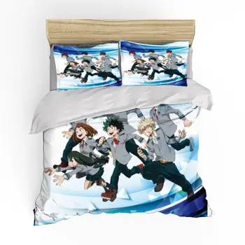 

My Hero Academia Bedding Set Duvet Covers Pillowcases，100% Microfiber Cartoon Anime Comforter Bedding Sets Bedclothes Bed Linen