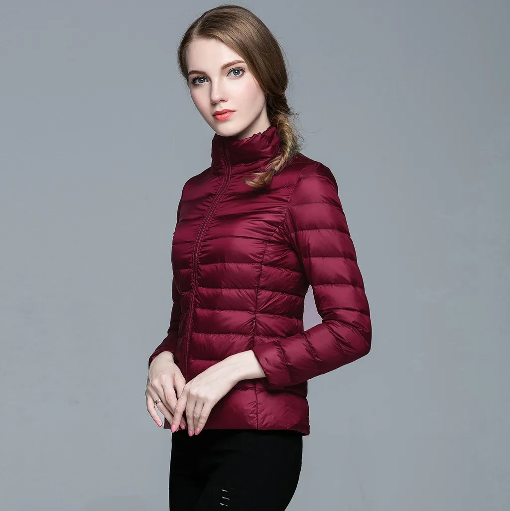 Abrigos mujer invierno зимнее пальто для женщин легкий пуховик куртки тонкий длинный рукав пальто chaqueta mujer ropa