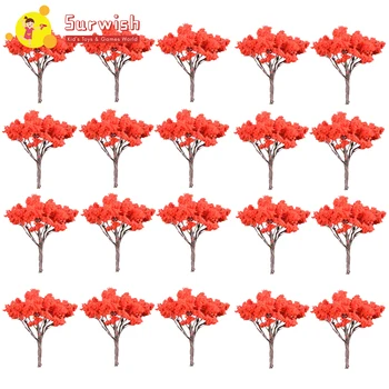 

Surwish 20pcs 7.3cm Ho 1:85 Scale Red Maple Tree Model Railroad Architecture Diorama Tree For Diy Scenery Landscape