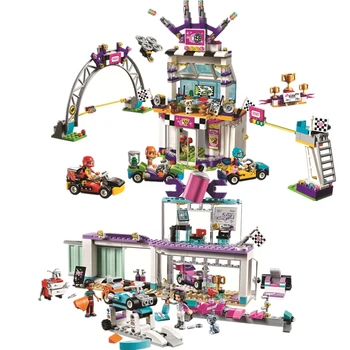 

HOT Friends Heartlake City Princess Big Race Day Truck Racing Car Girls Building Blocks Kits Bricks Sets Compatible