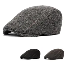 Осенне-зимняя мужская шапка, береты, британский западный стиль, шерсть, усовершенствованная плоская кепка Гэтсби, Классическая винтажная полосатая Кепка