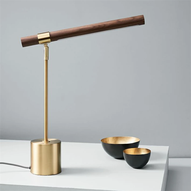 Grão de Madeira Decoração da Sua Nordic Minimalista Cobre Luzes Mesa Italiano Designer Quarto Lâmpada Cabeceira Luxo Casa Luminárias Led 8 Luminárias de mesa