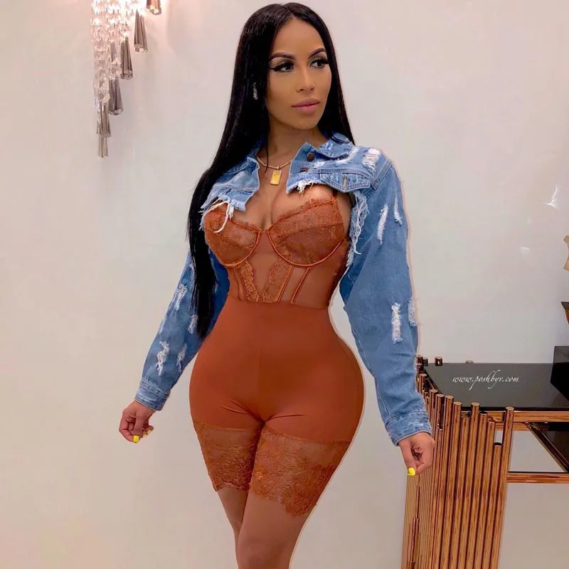 

Women's Sexy Club Strap Lace Slim Jumpsuits Rompers Summer Sleeveless Backless Short Suspenders Pants Female Overalls