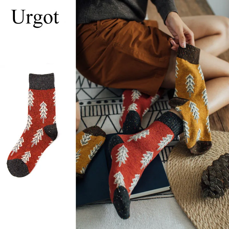 Urgot, 6 пар, распродажа,, осенние женские модные ретро-носки, зимние теплые шерстяные носки, Harajuku, милые женские утепленные носки, подарки для девочек