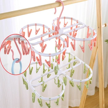 

32 clips multifunctional circular bold foldable underwear drying rack new PP environmental protection drying rack