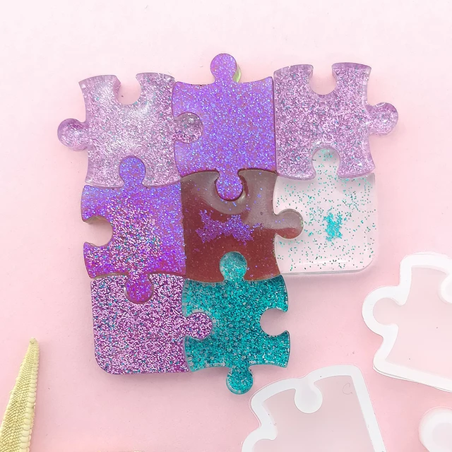 Diy Puzzle Darab Drágakő Kristály Epoxi -Szilikon Penész Gyanta Ékszer Medál Készítése Szerszámok - Image 3