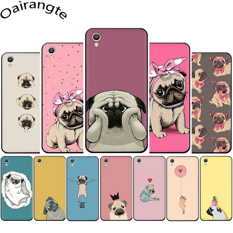 Чехол pug Life силиконовый чехол для телефона OPPO R17 R15 F11 F9 Pro R11s A77 R11 R9s F7 A73 A83 A59 A39 A5 |