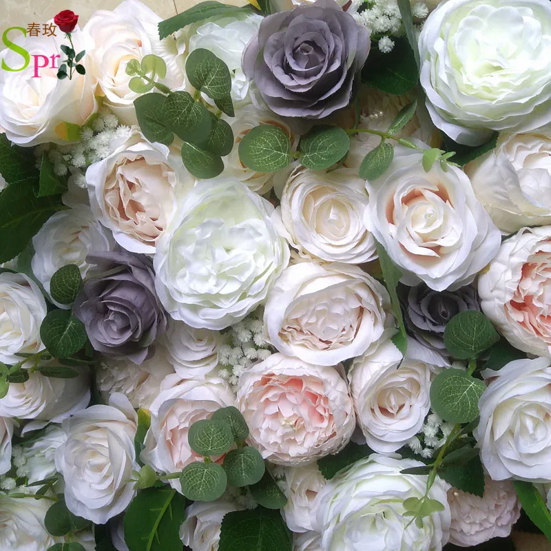SPR 10 шт./лот искусственные розы стеновые панели свадебный фон искусственная настольная дорожка с цветами центральный Декор цветочный