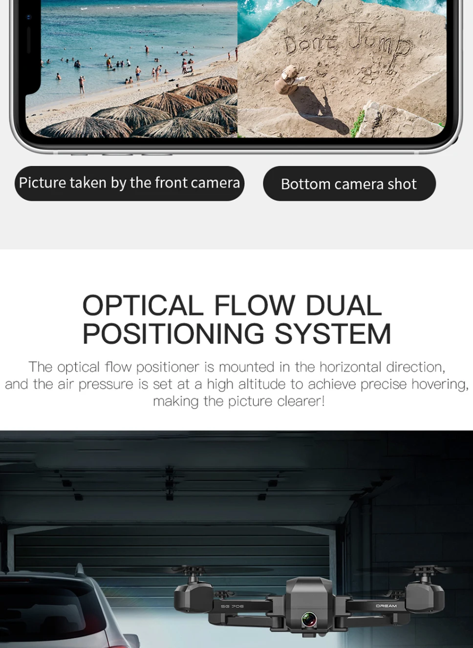 Дрон SG706 WiFi с двойной HD камерой 1080P 4K RC Квадрокоптер с безголовым режимом удержания высоты управление жестами следуем за мной