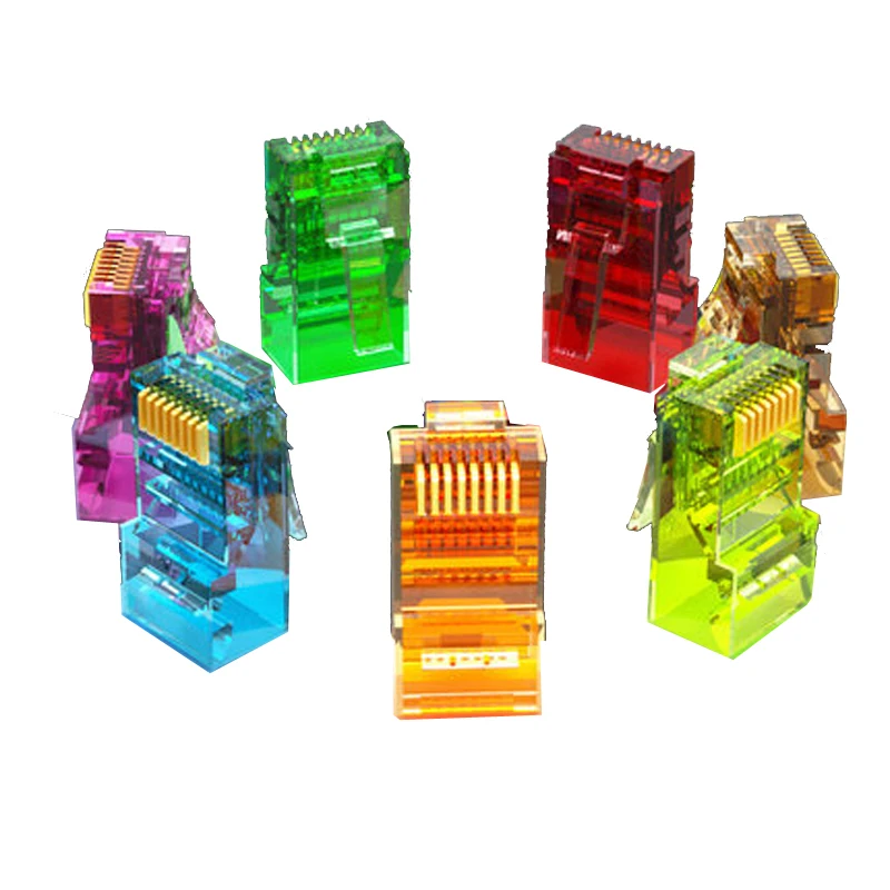

10pcs Colorful RJ45 Modular Plug Network Cable LAN Connector Plug End 8P8C CAT5 CAT5E FU