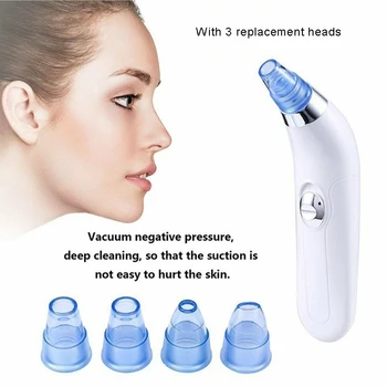 

Beauty Tool Blackhead Remover T Zone Pore Acne Pimple Removal Face Deep Nose Vacuum Cleaner Suction Facial Cleansing With 4heads