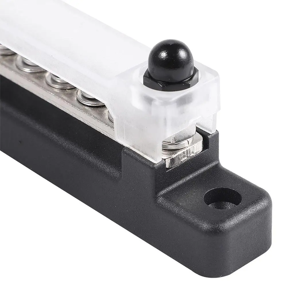 6 Terminal Bus Bar with Transparent Cover 150A Power Distribution for Car Boat Marine Caravan RV