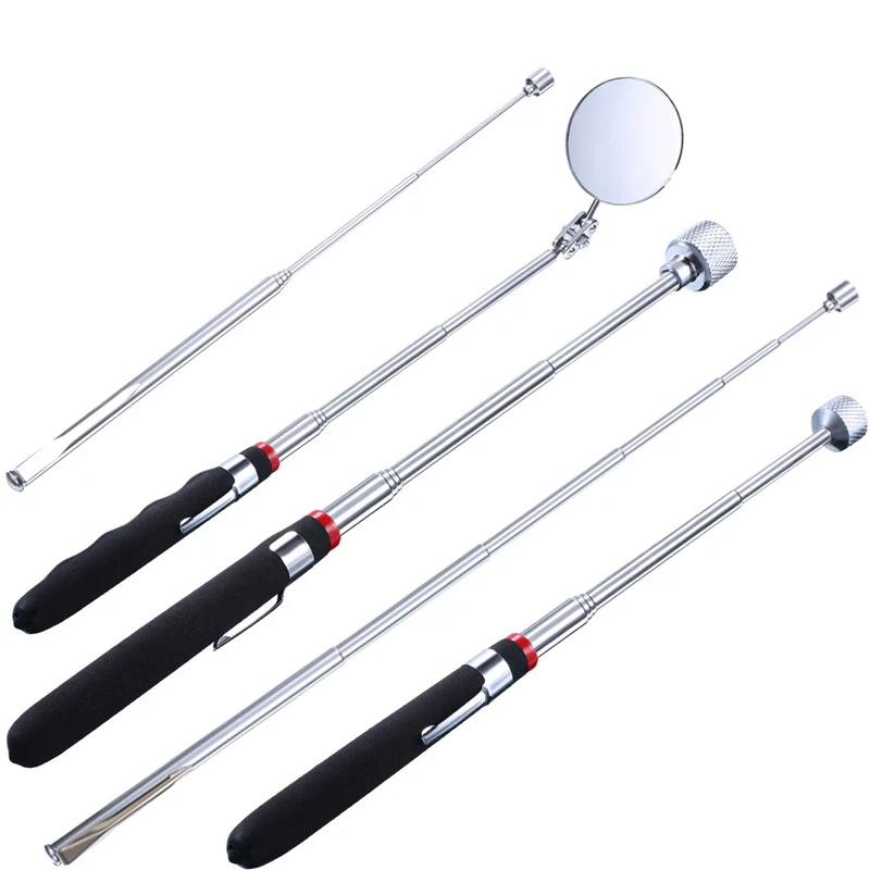 5 шт. магнитный захват инструмент, включая 15 фунтов/10 фунтов/3 фунта/1 фунт пикапа и круглое зеркало осмотра, телескопическое Ha