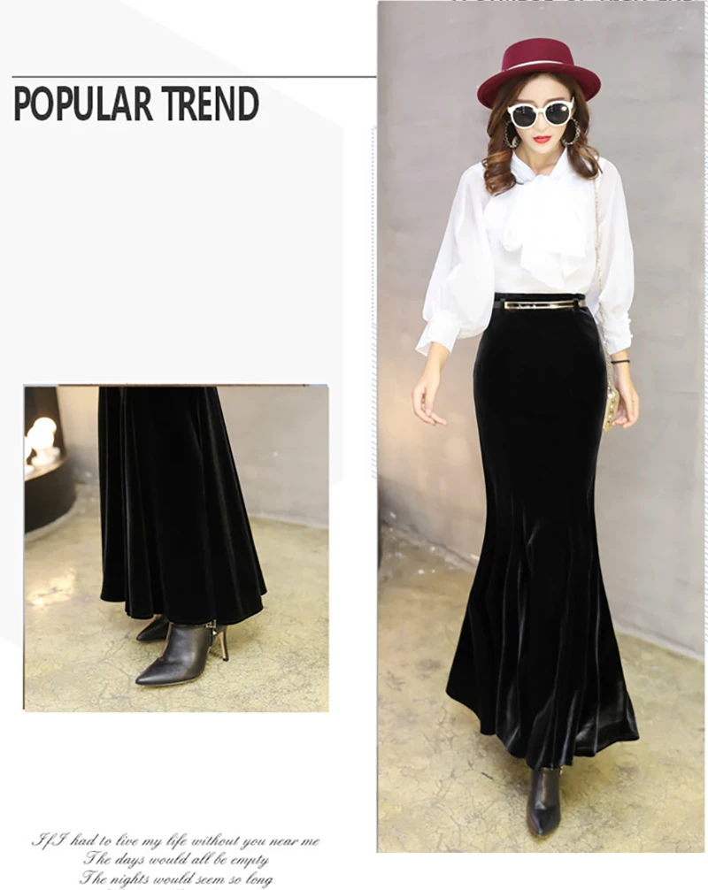 Autumn Women Skirt Elegant Office Lady Business Black Skirt Casual Mermaid Skirt Female High Quality Plus Size S-5XL
