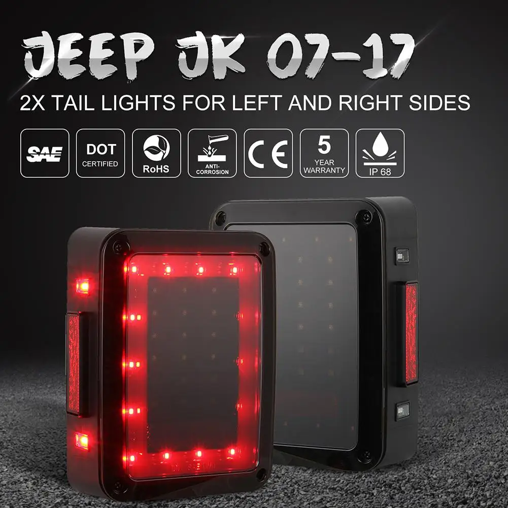 Dragonpad для JEEP Wrangler JK 07-17 Автомобильный светодиодный задний фонарь заднего хода