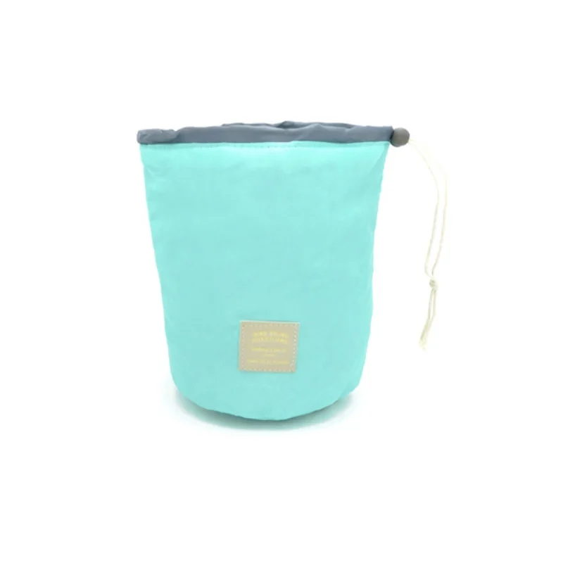 Складная косметичка на шнурке в форме бочонка, косметичка для путешествий, туалетные принадлежности для ванной комнаты, органайзер, водонепроницаемая переносная сумка для путешествий - Цвет: Зеленый