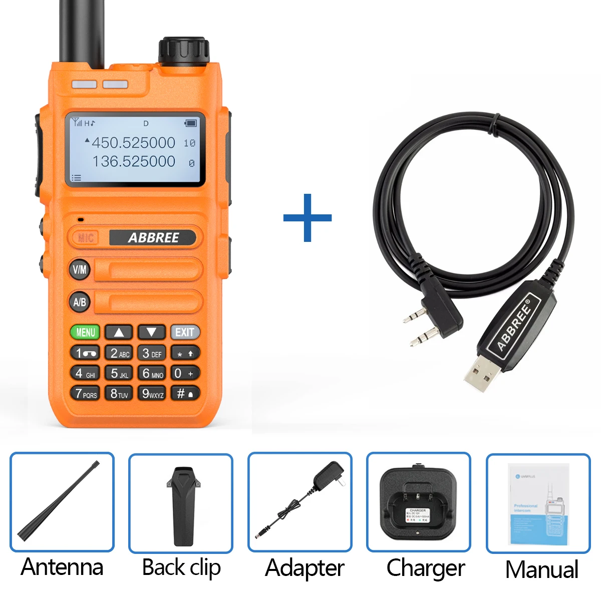 baofeng walkie talkie ABBREE AR-F5 Automatic Wireless Copy Frequency Walkie Talkie  Large LCD Display Upgrade Baofeng UV-5R Long Distance Radio baofeng walkie talkie Walkie Talkie